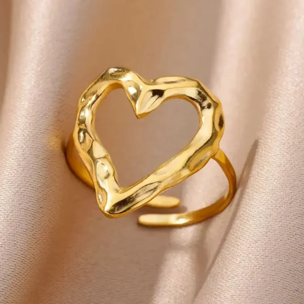 Retro Love Adjustable Stainless Steel Ring
